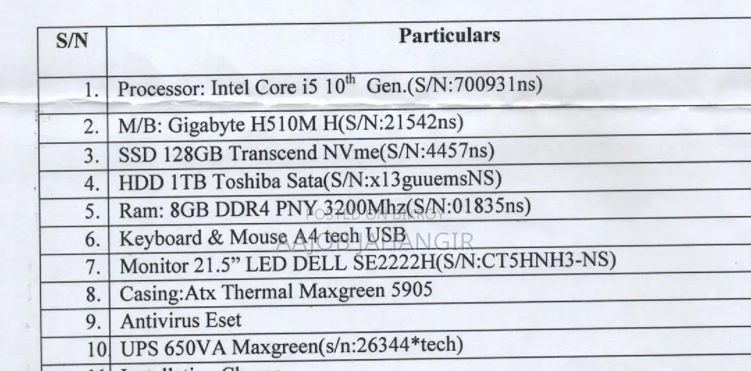 Desktop Computer 8GB Intel Core I5 HDD+SSD 1T
