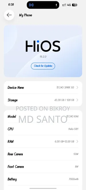 New Tecno Spark 50 128 GB Blue