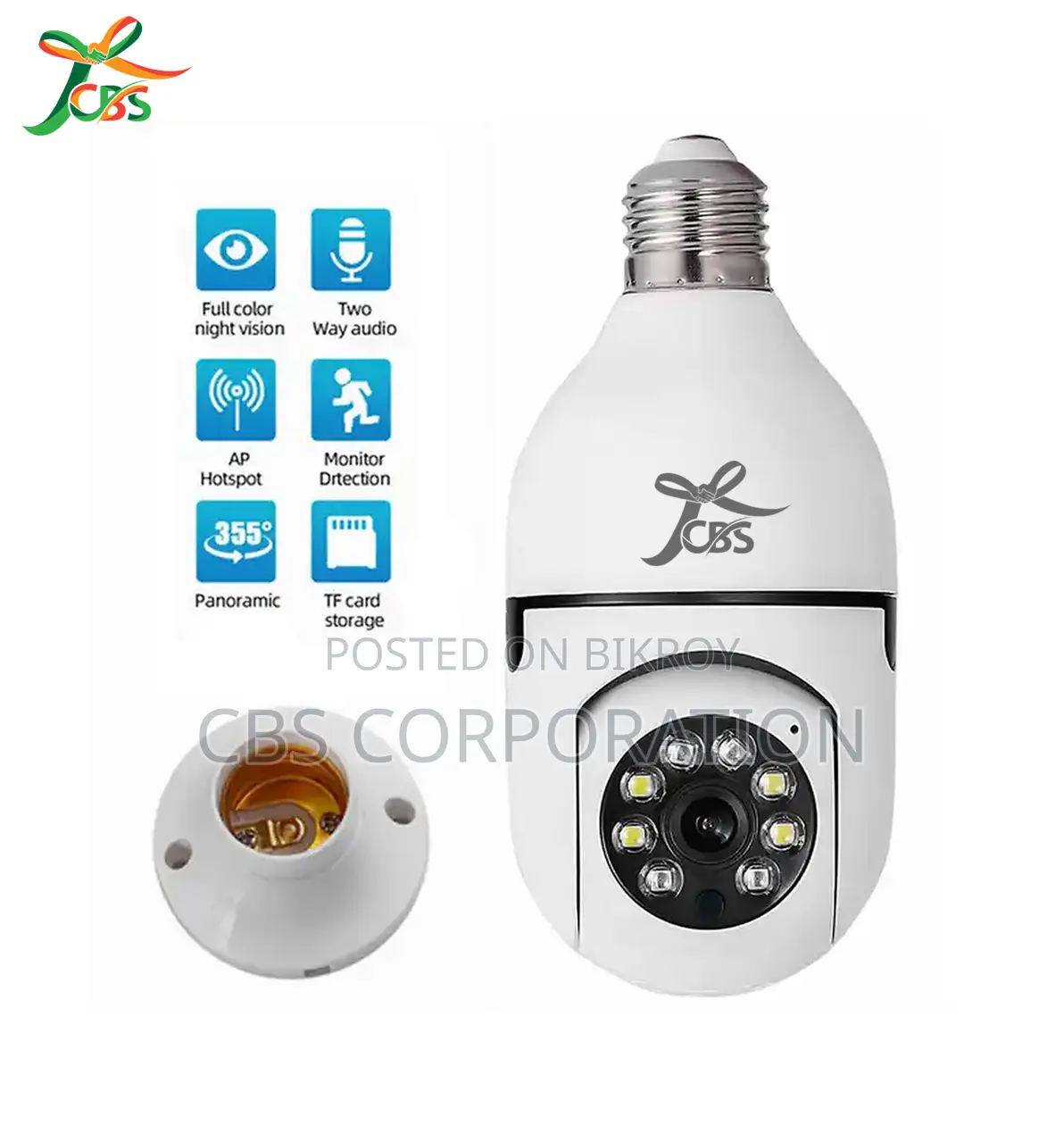 CBS 2mp Hd Single Lens Bulb Smart Wifi Ip Camera