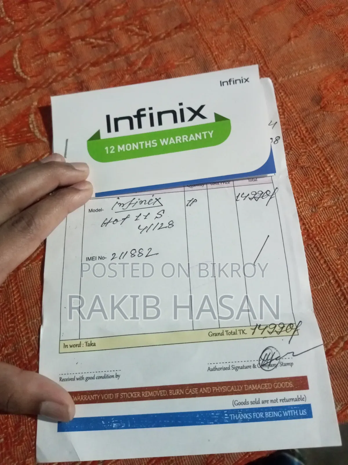 Infinix Hot 11s 128 GB Black