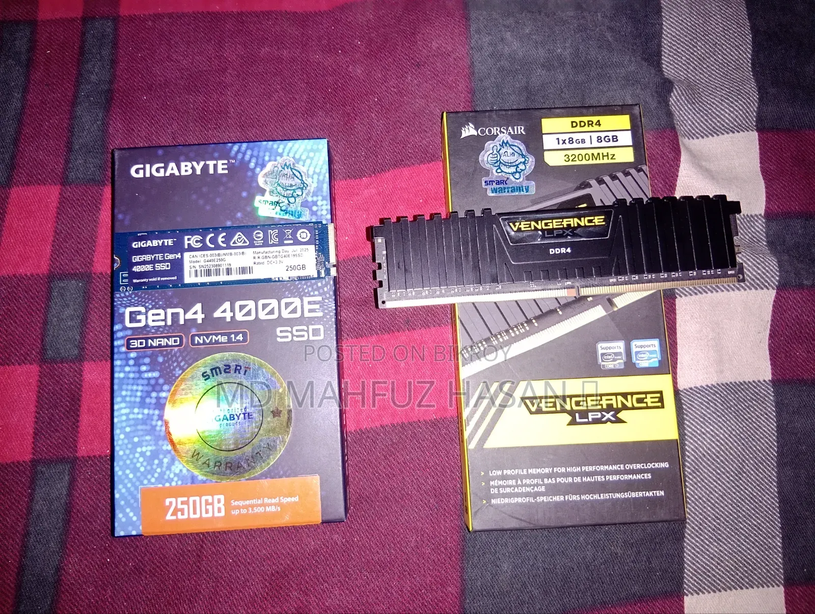 Motherboard, RAM, SSD, Power Supply