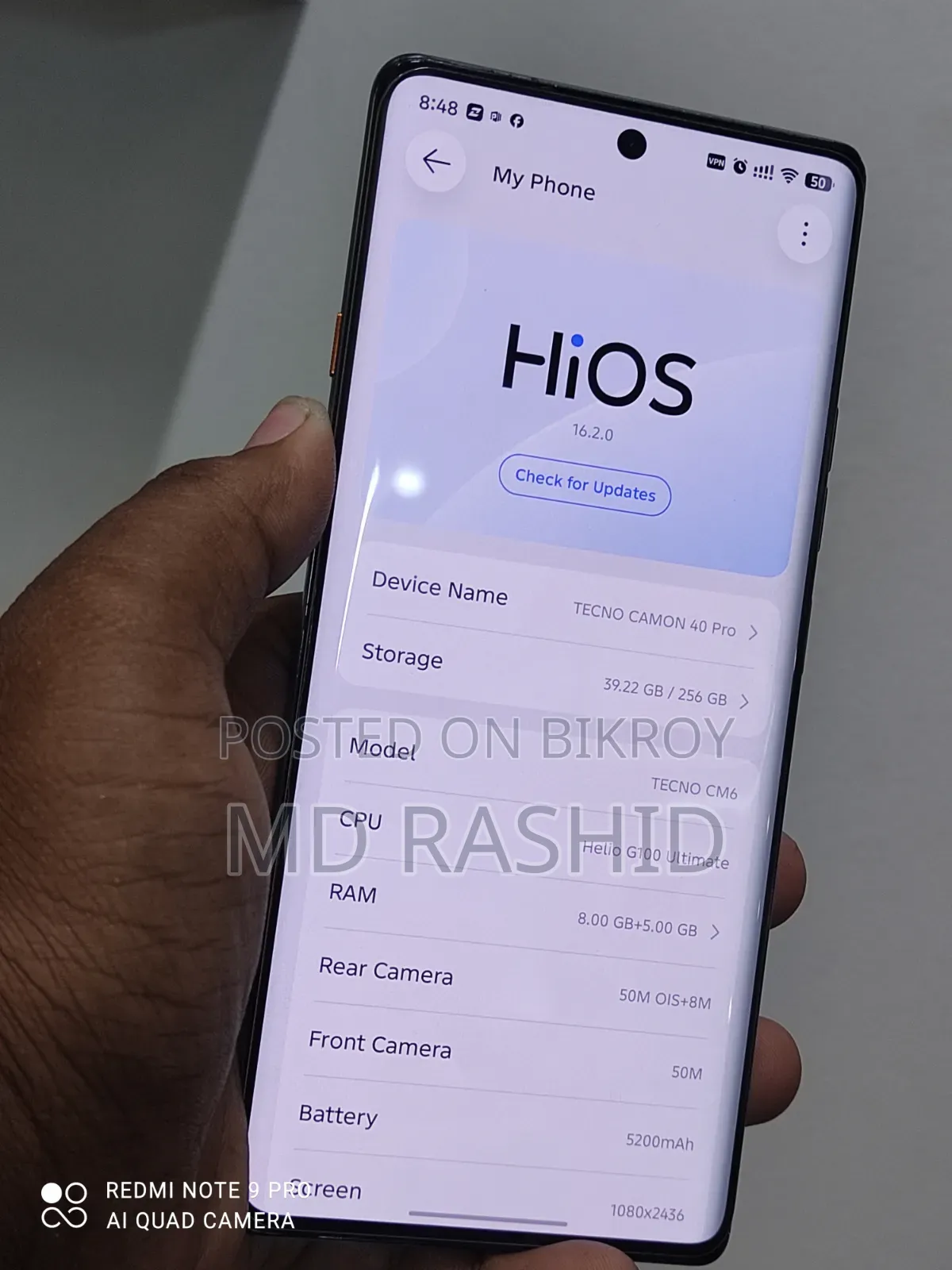 Tecno Camon 40 256 GB White