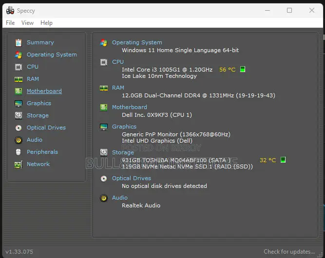 Laptop Dell Vostro 3000 12GB Intel Core I3 HDD+SSD 128GB