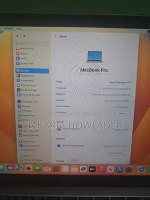 Laptop Apple MacBook Pro 2017 8GB Intel Core I5 HDD 128GB