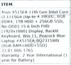 Laptop Asus 8GB Intel Core I3 HDD+SSD 1T