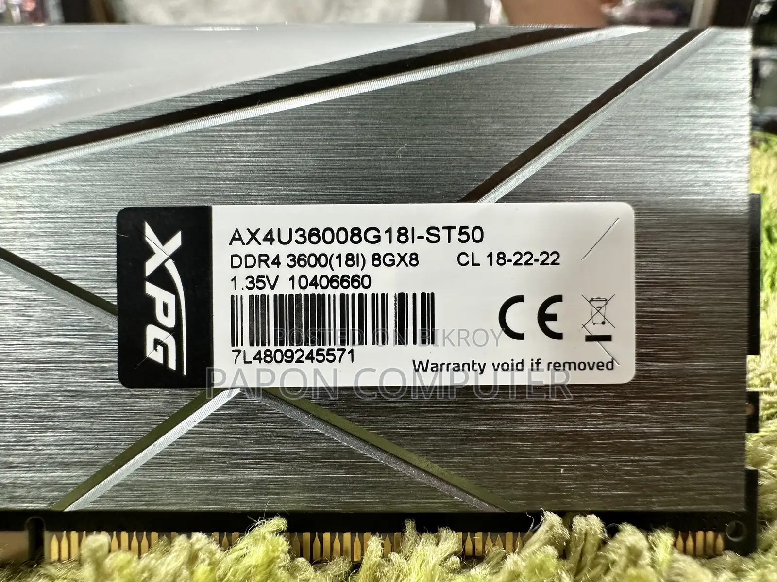 XPG DDR4 8GB 3600MHz Gaming RAM for Sale