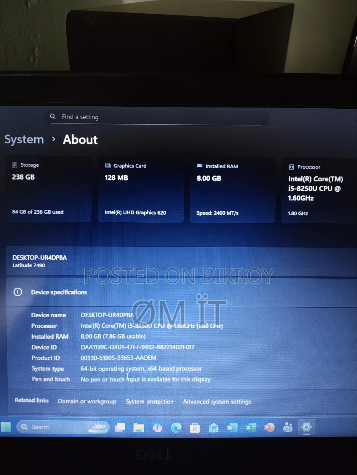 Laptop Dell Latitude 7490 8GB Intel Core I5 SSD 256GB