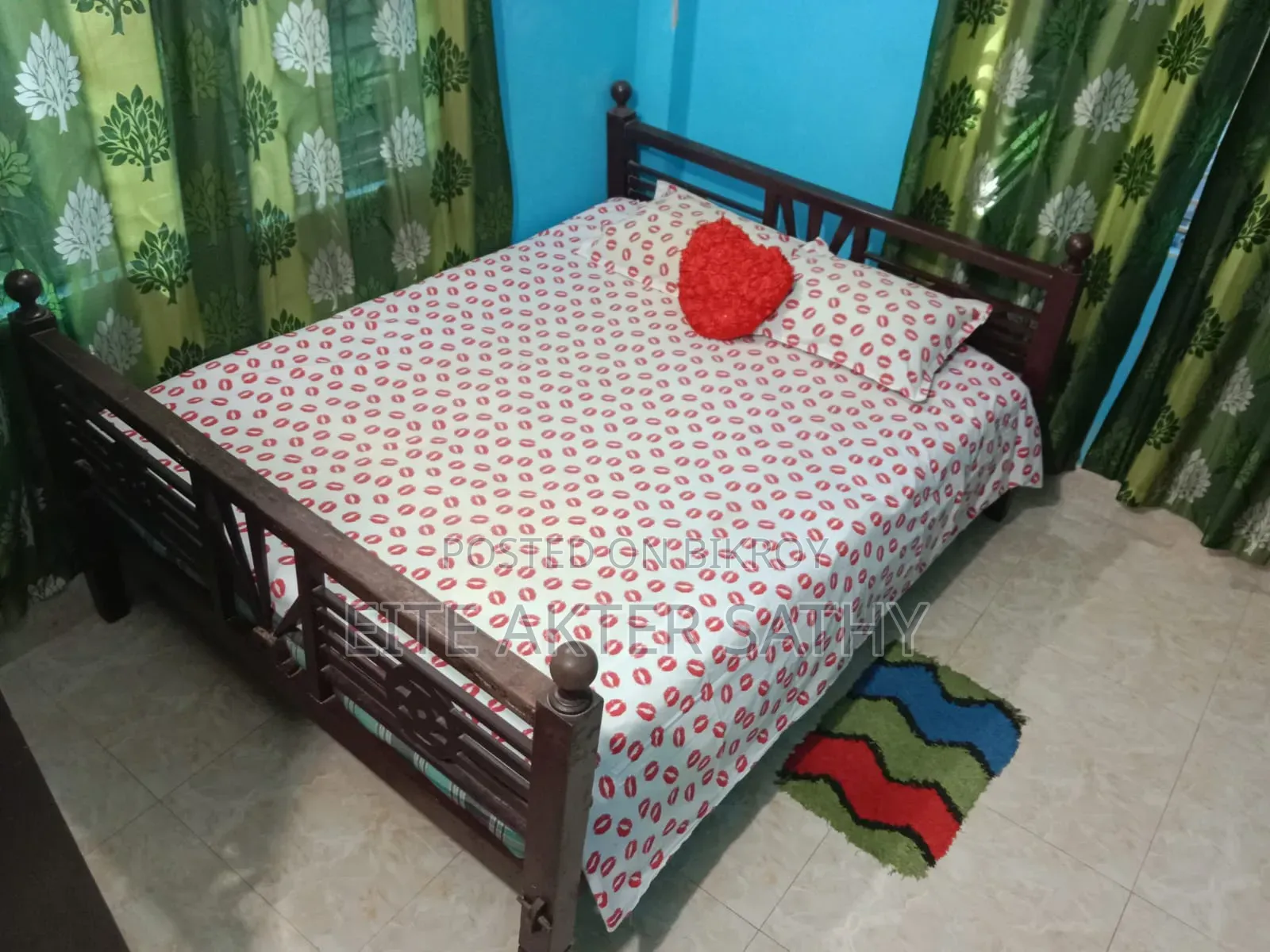 Teak wood bed for sale.
