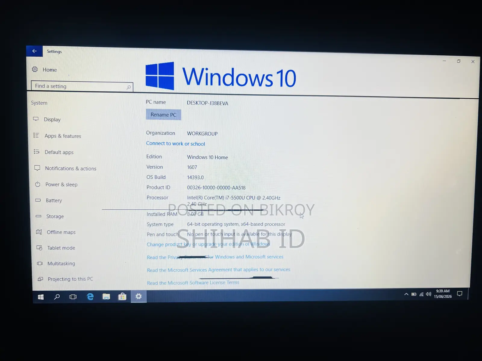 Laptop Dell Vostro 14 3459 8GB Intel Core i7 HDD 500GB