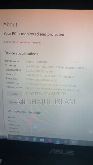 Laptop Asus A42JB 8GB Intel Core 3 HDD+SSD 60GB