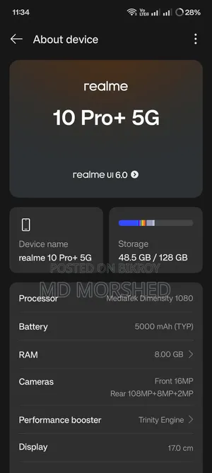 Realme 10 Pro+ 128 GB Blue