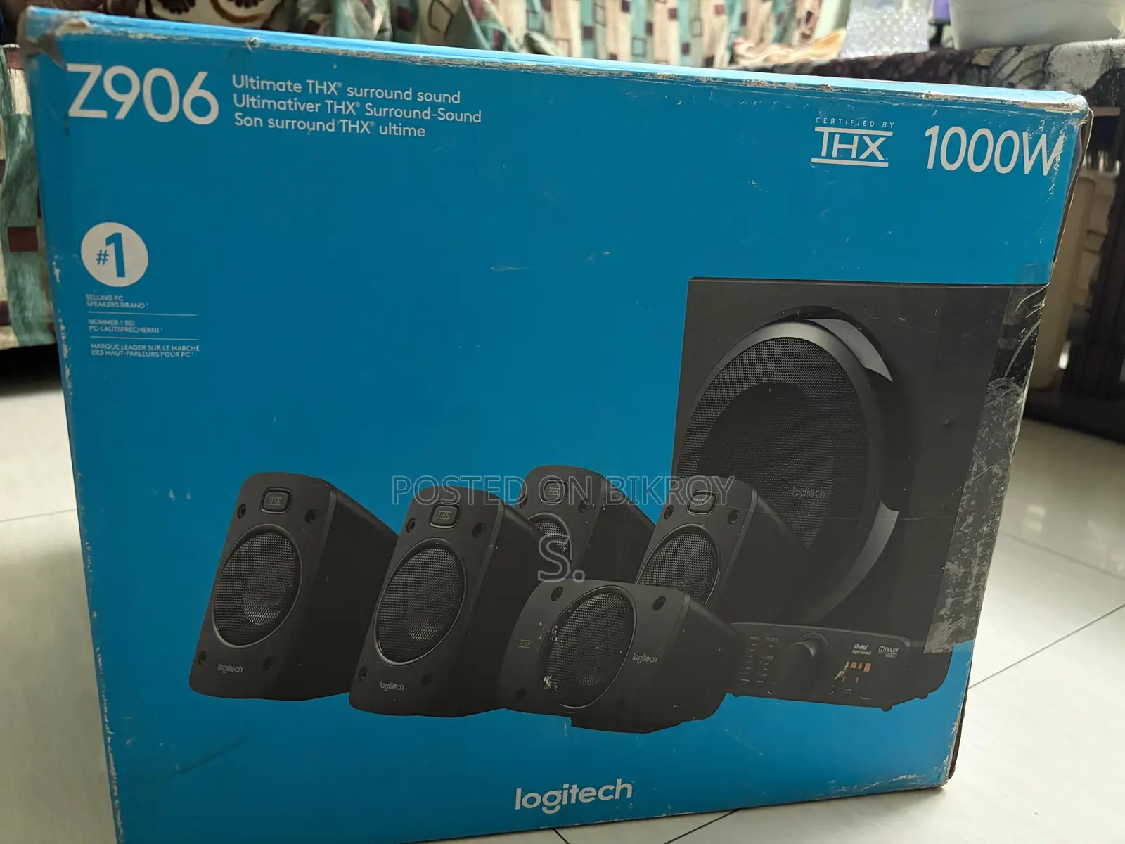 Logitech Z906 5.1 THX 1000W Surround Sound System. With Box