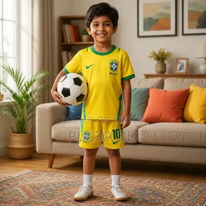 Brazil Kids Football Jersey Set No.10 | 2-12 Years | Premium Quality
