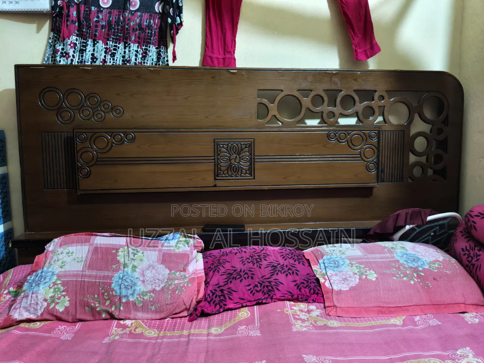 A bed and a wardrobe