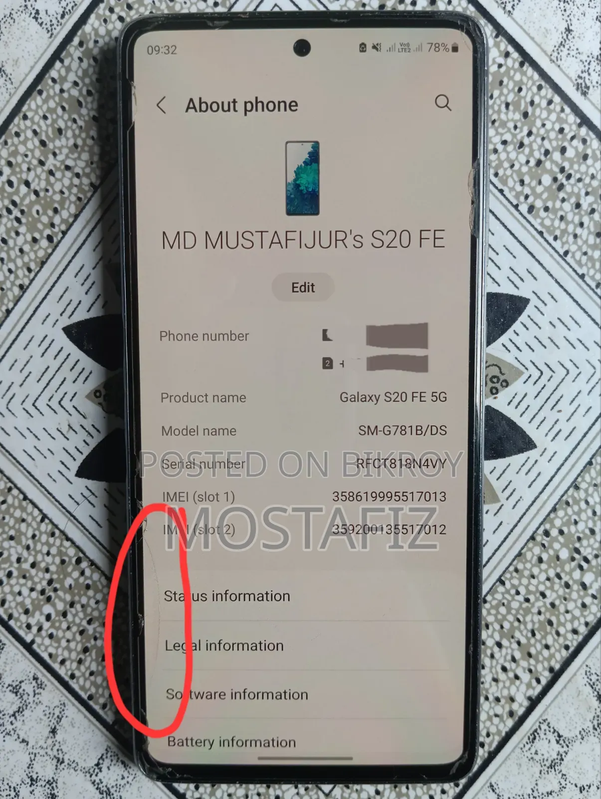 Samsung Galaxy S20 FE 5G SD865 128 GB Black