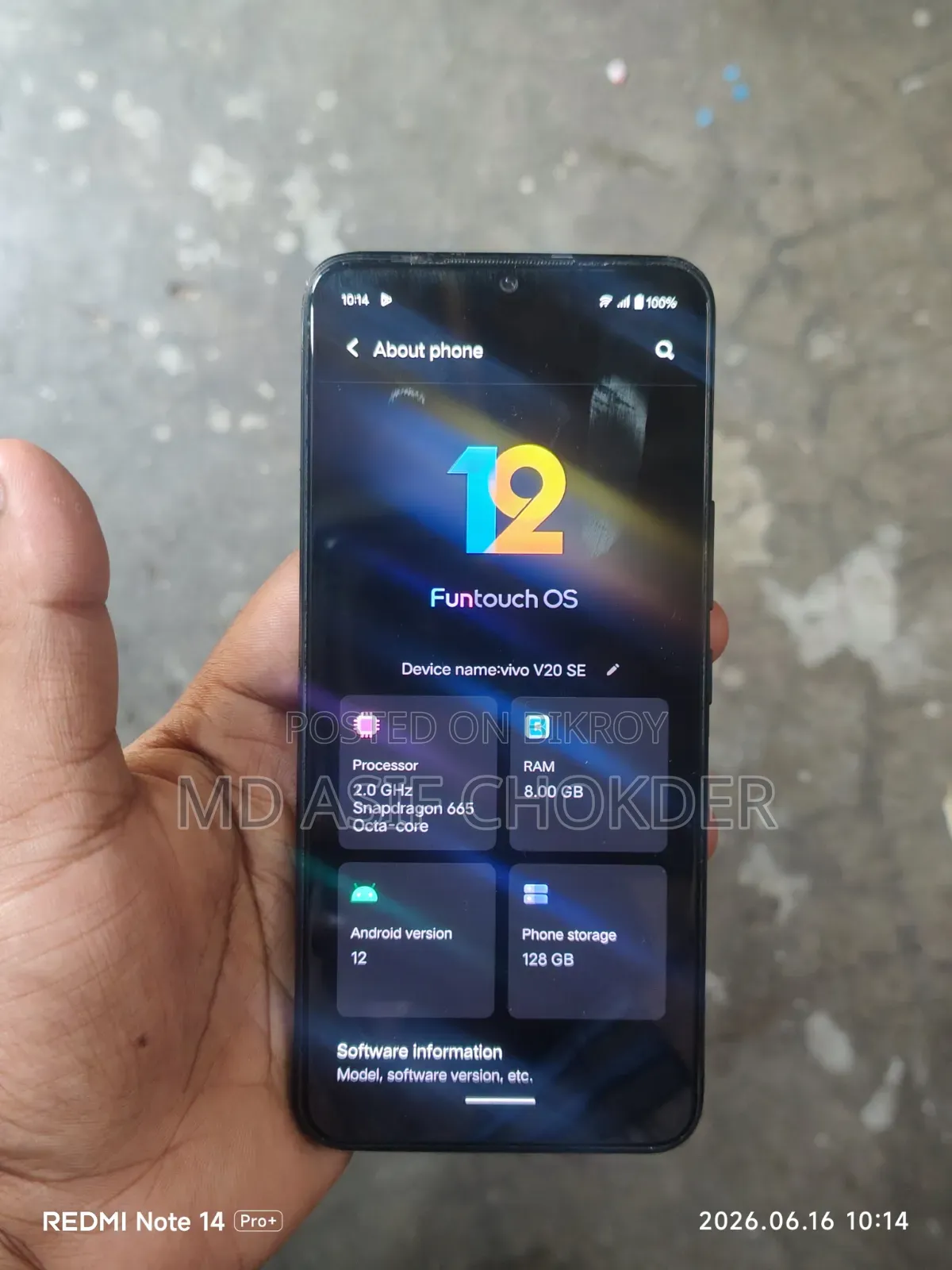 Vivo V20 SE 128 GB Silver