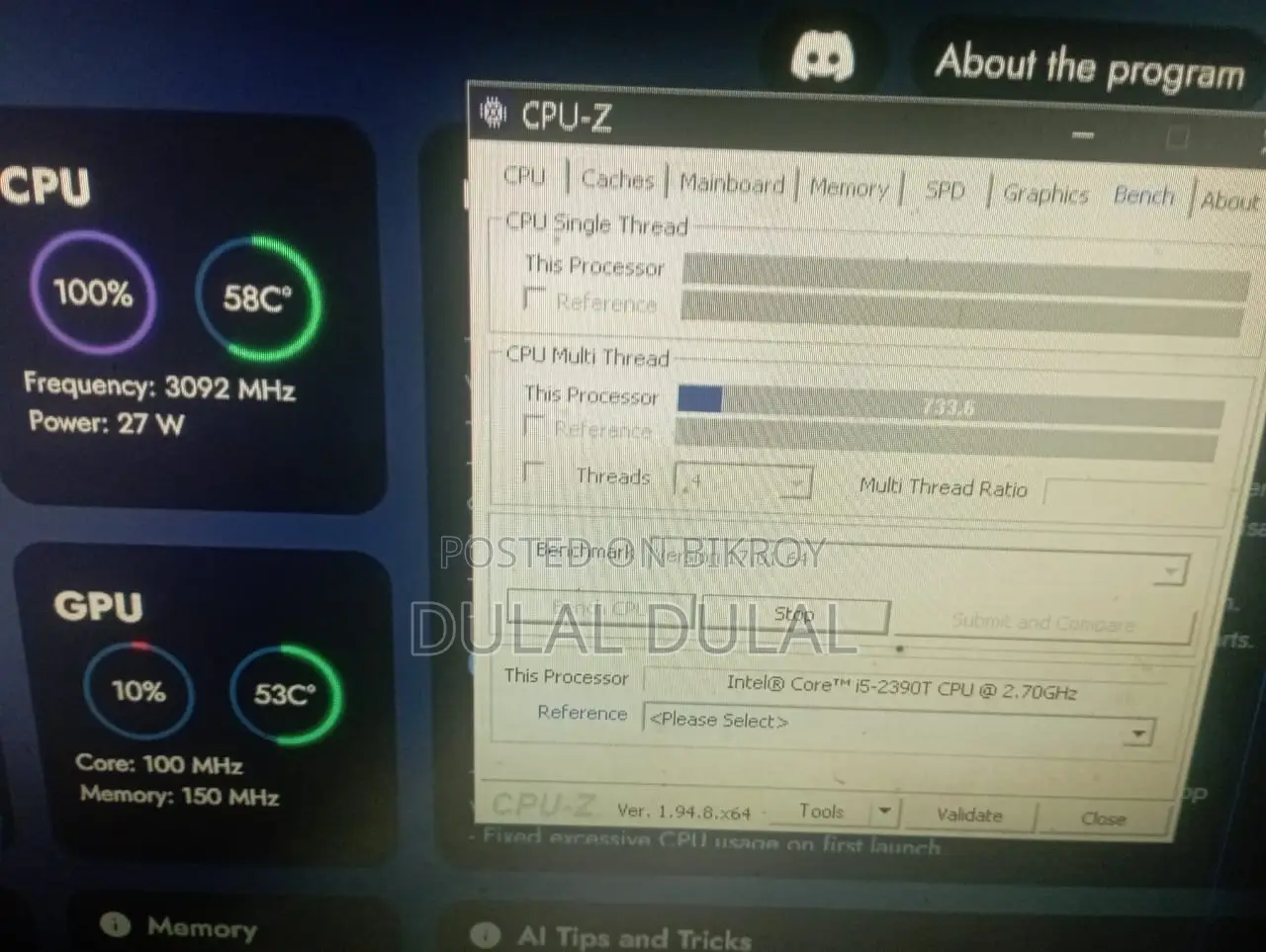 Intel I5 2390t (Low Powered 2nd Generation Processor)