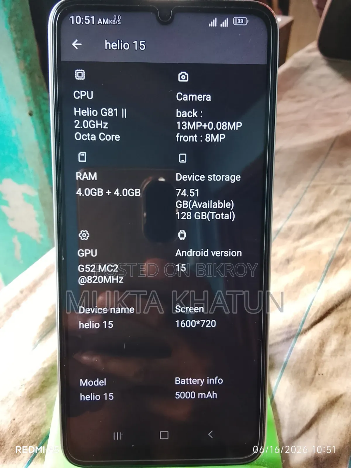 Helio 15 128 GB Rose Gold