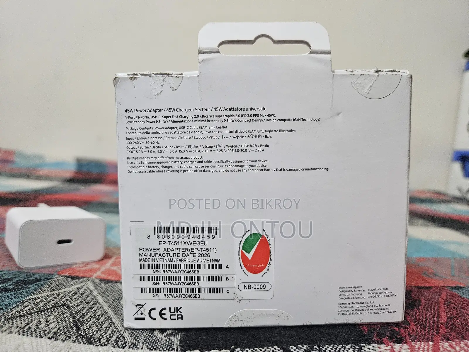 Samsung 45w Super Fast Charger 2.0 Original With Type-C Cable