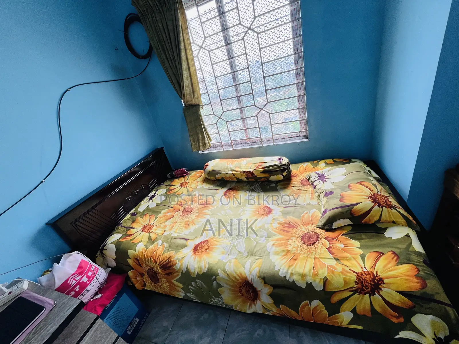 Semi Double Bed, Malaysian Wood, with Bed
