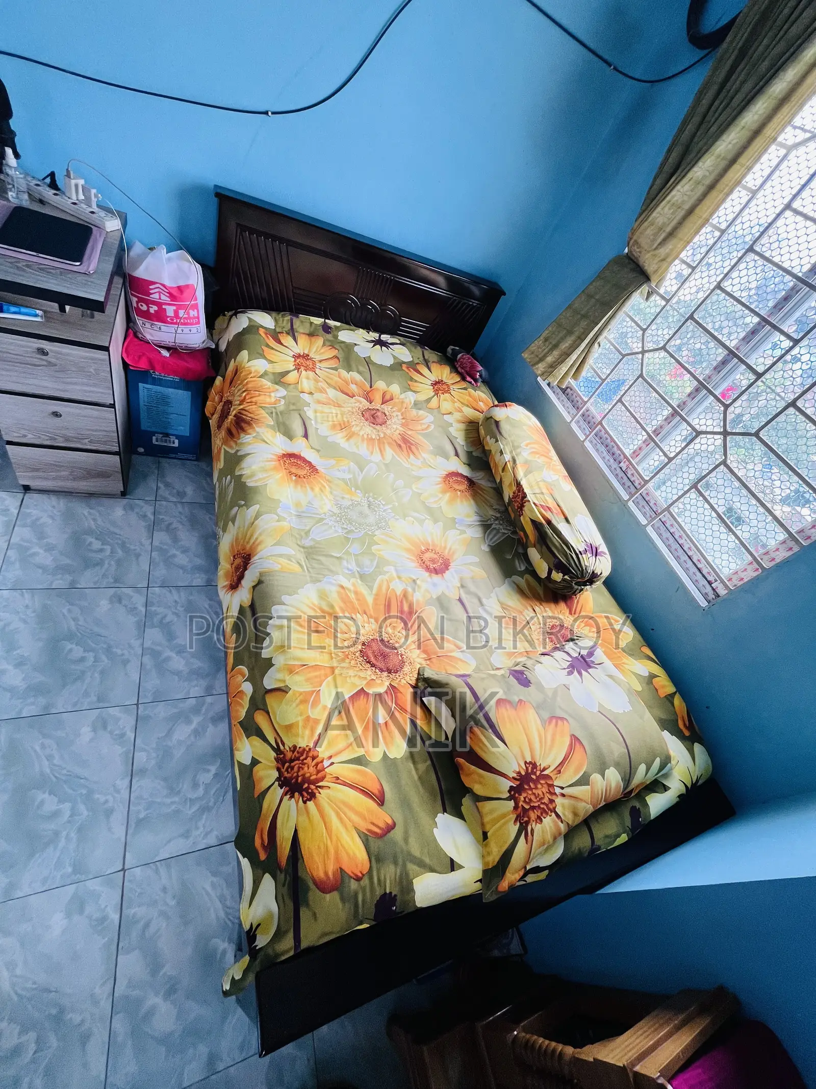 Semi Double Bed, Malaysian Wood, with Bed