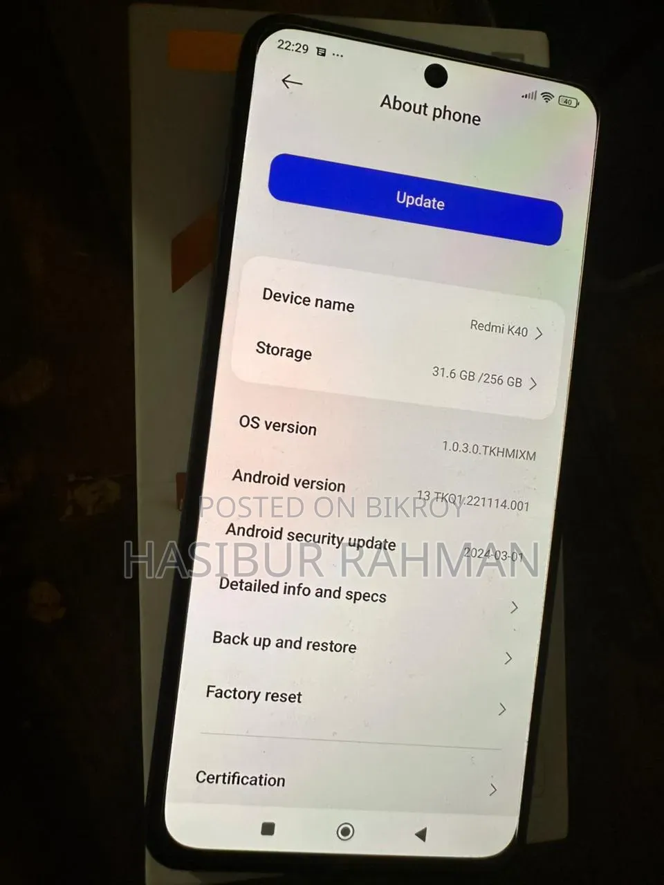 Xiaomi Redmi 256 GB Blue