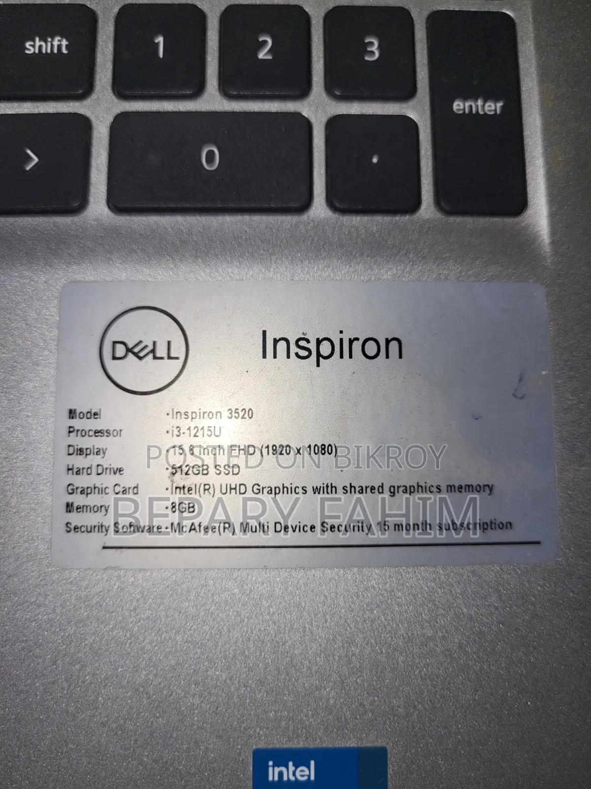 Laptop Dell Inspiron 14 3552 8GB Intel Core i3 SSD 512GB