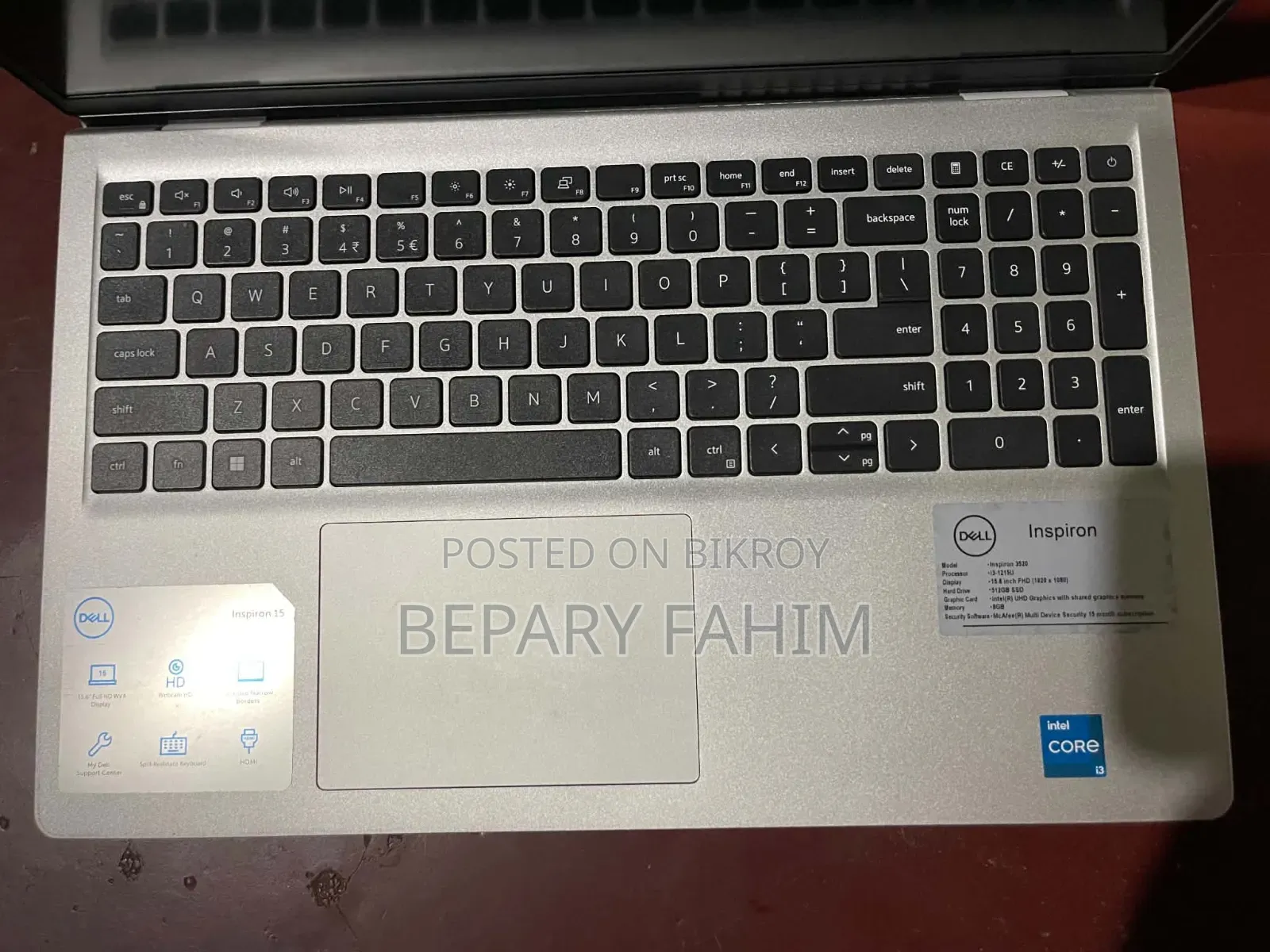 Laptop Dell Inspiron 14 3552 8GB Intel Core i3 SSD 512GB