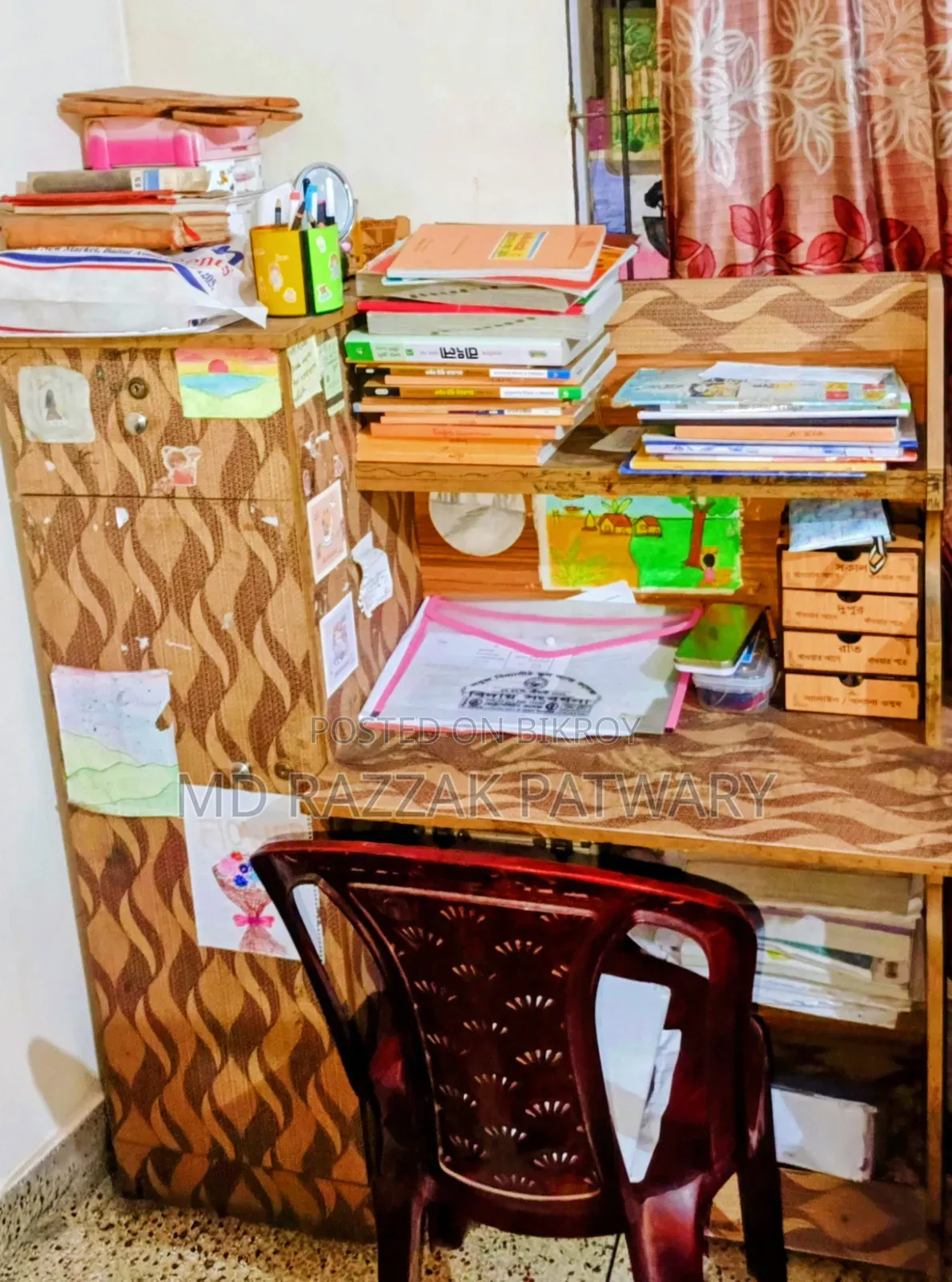 Sofa 1 set, Bed 2, Study table 2, Showcase 1, Almirah 1, Fridge 1.