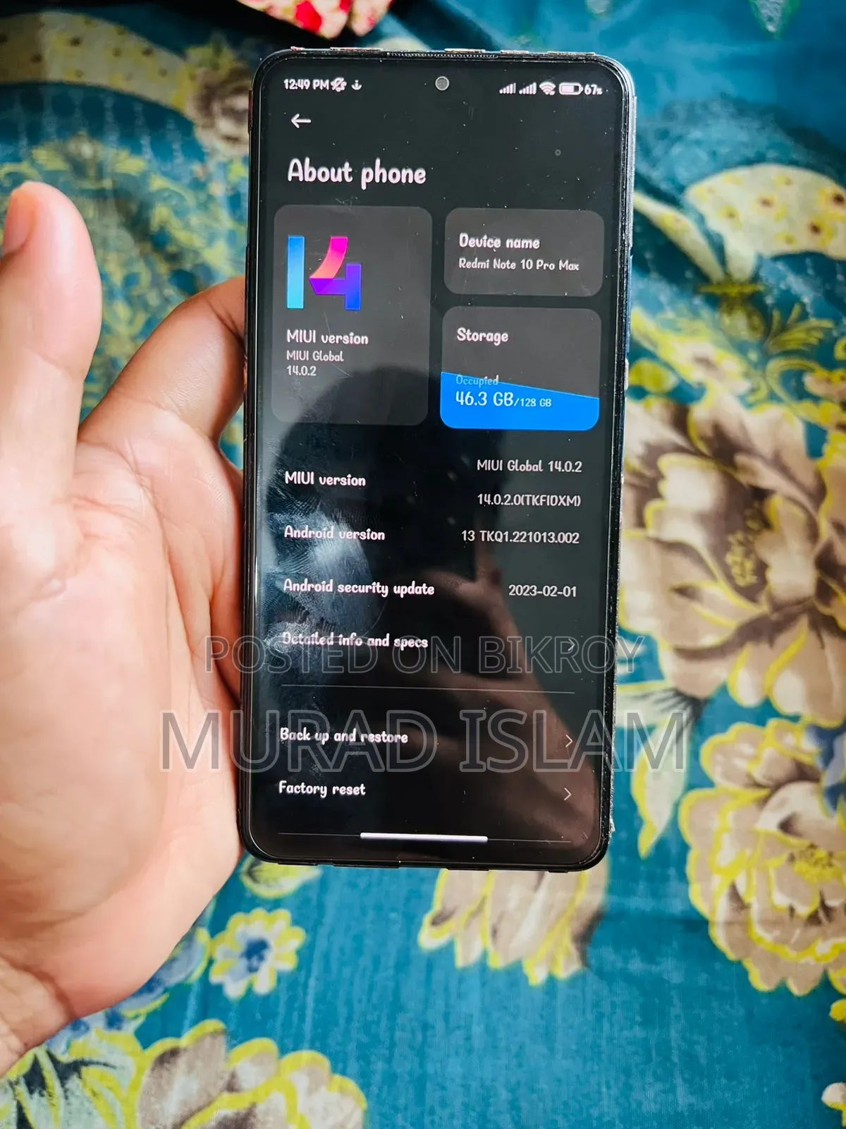 Xiaomi Redmi Note 10 Pro Max 128 GB Blue