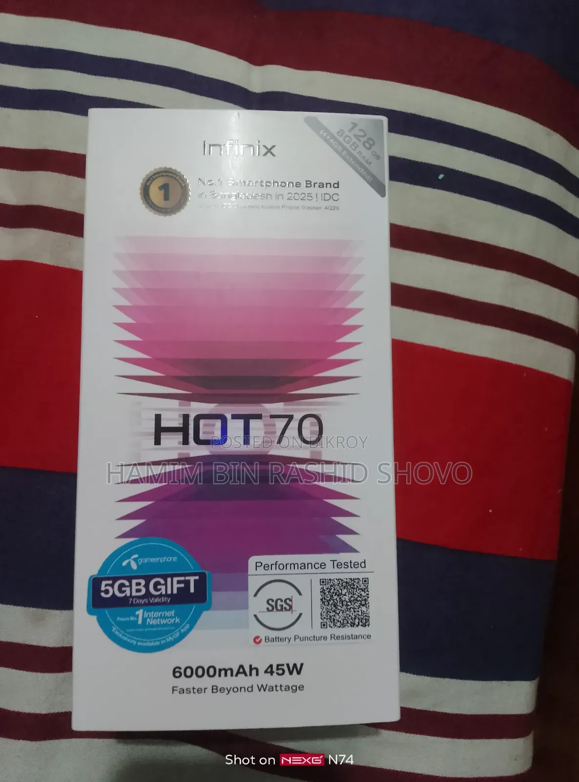 New Infinix Hot 70 128 GB Black