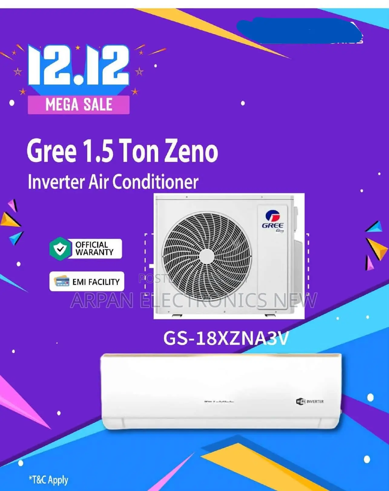 Amazing Design Gree 1.5 Ton Zeno-Split Inverter AC 12 Year Warranty