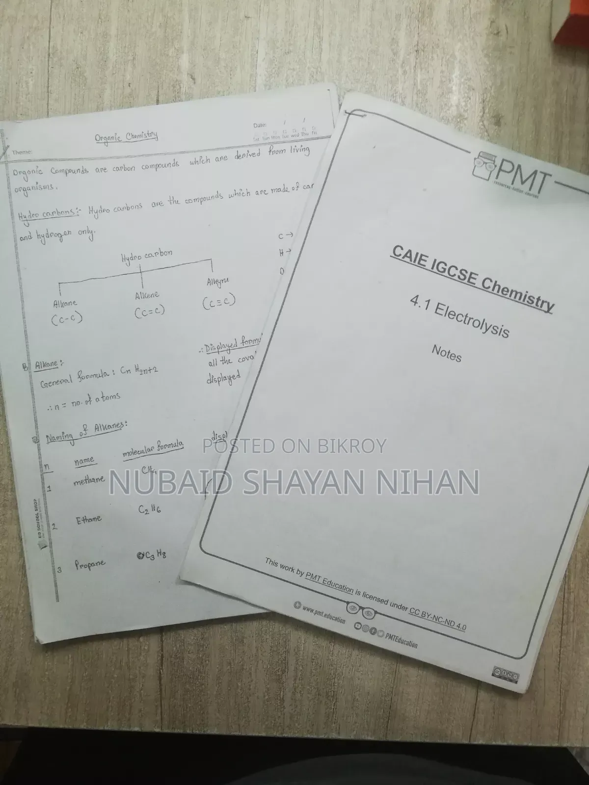 Caie O Levels Full Organic and Electrolytic Chemistry