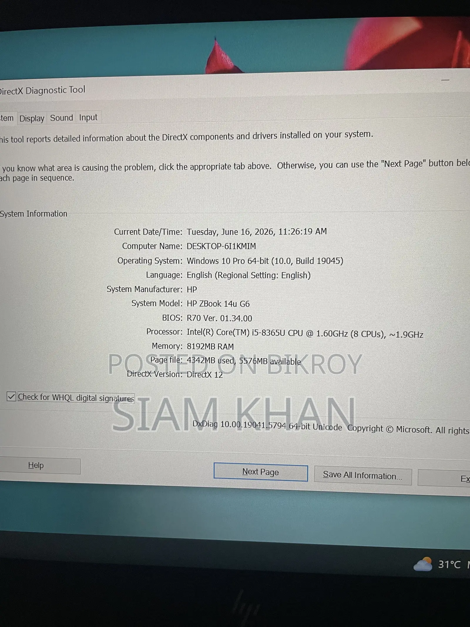 New Laptop HP ZBook 14u G6 8GB Intel Core I5 SSD 256GB