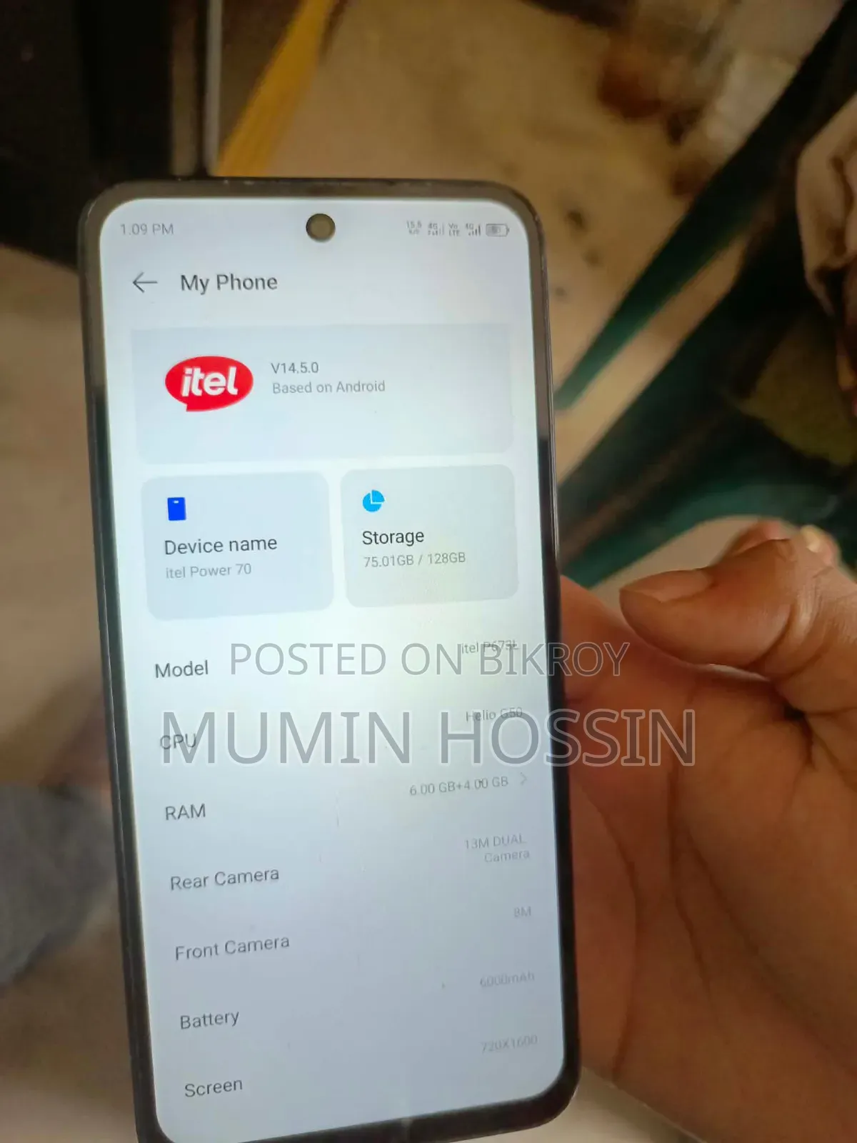 Itel Power 70 128 GB Black