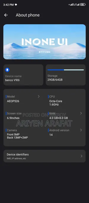 বেনকো ভি৯০ ৬৪ জিবি কালো