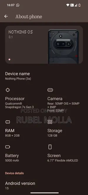 Nothing Phone 3a 128 GB Black
