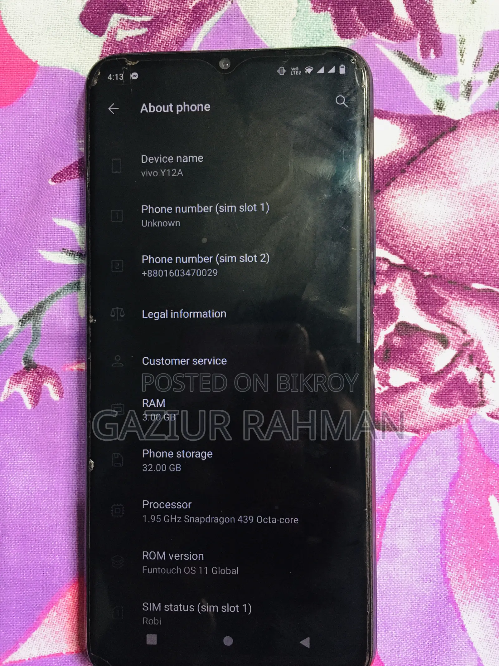 Vivo Y12 32 GB Blue