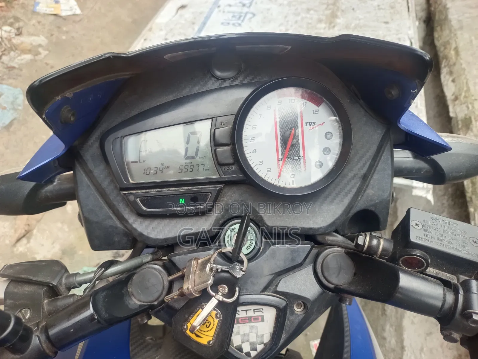 New TVS Apache RTR 160 2V 2024 Blue