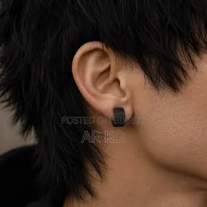 Men's Black Earrings