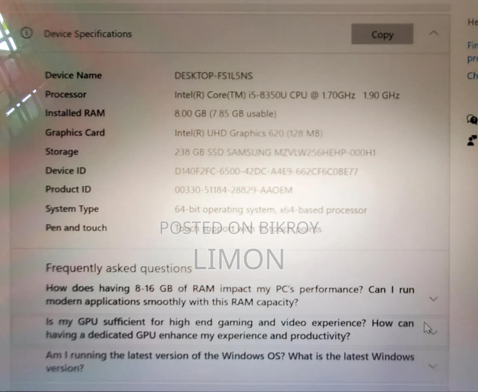 Laptop HP EliteBook 840 G6 8GB Intel Core I5 SSD 256GB