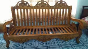 Very sturdy and durable mahogany wood sofa set for sale.