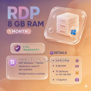 RDP 8GB RAM - 1 Month