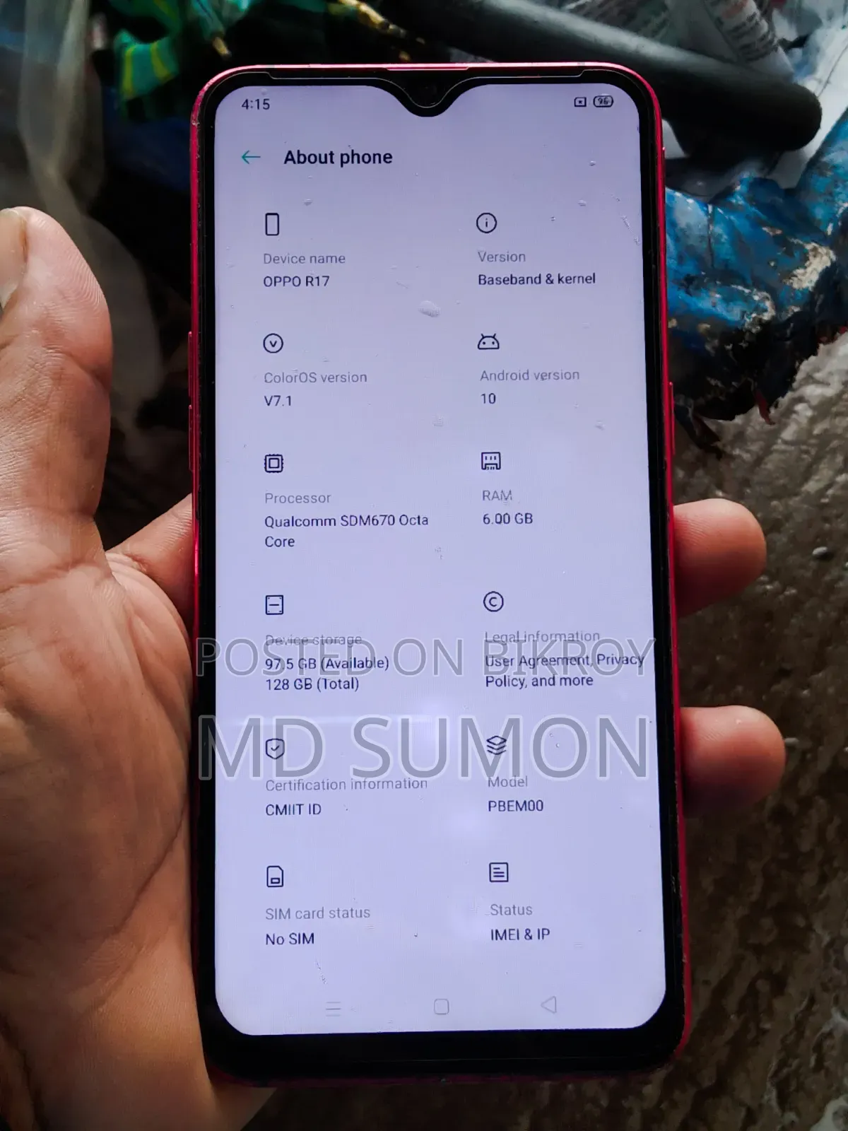 Oppo R17 128 GB Red