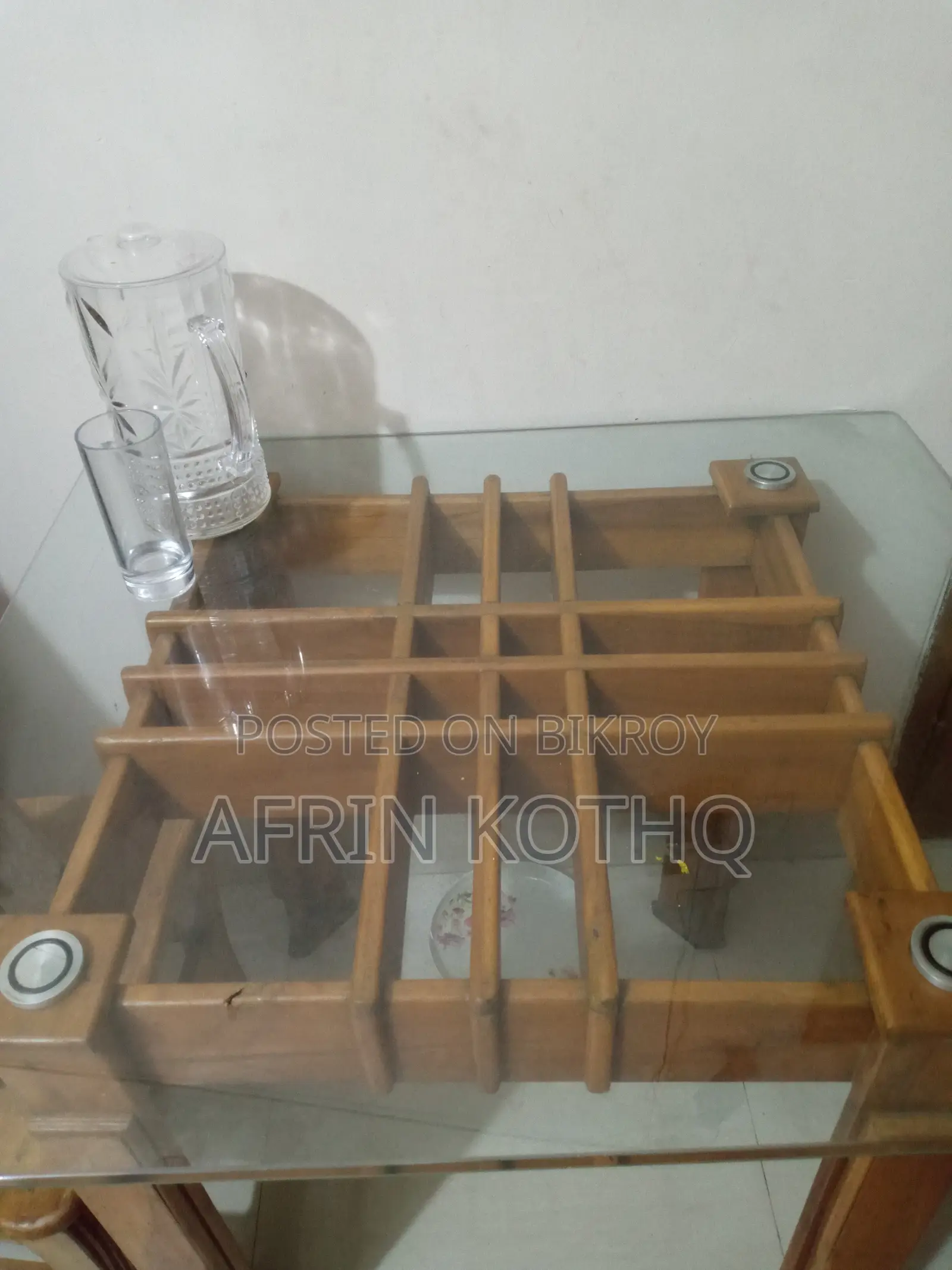 Teak Wood Table and 2 Chairs + 1 Small Table