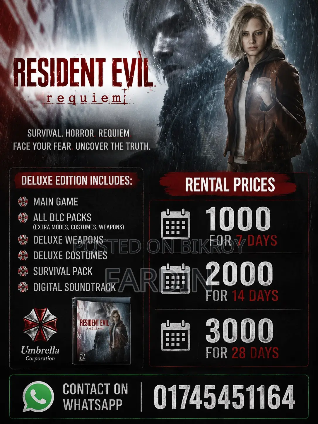 Resident Evil Requiem Delux Edition(Digital) বিক্রয় বা ভাড়ার জন্য