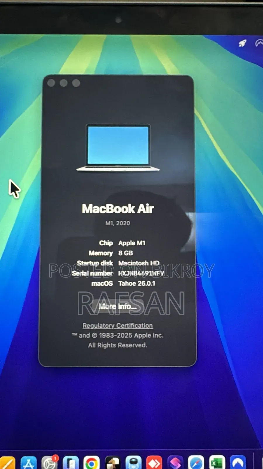 Laptop Apple MacBook Air 2020 M1 8GB Apple M1 SSD 256GB