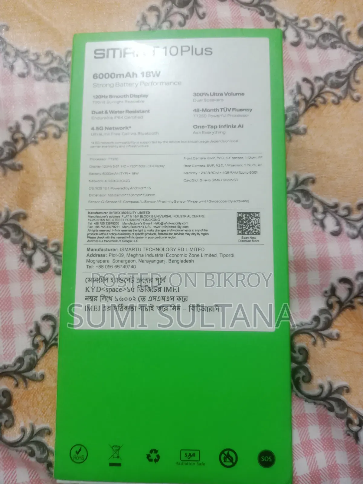 Infinix Smart 10 Plus 128 GB Black