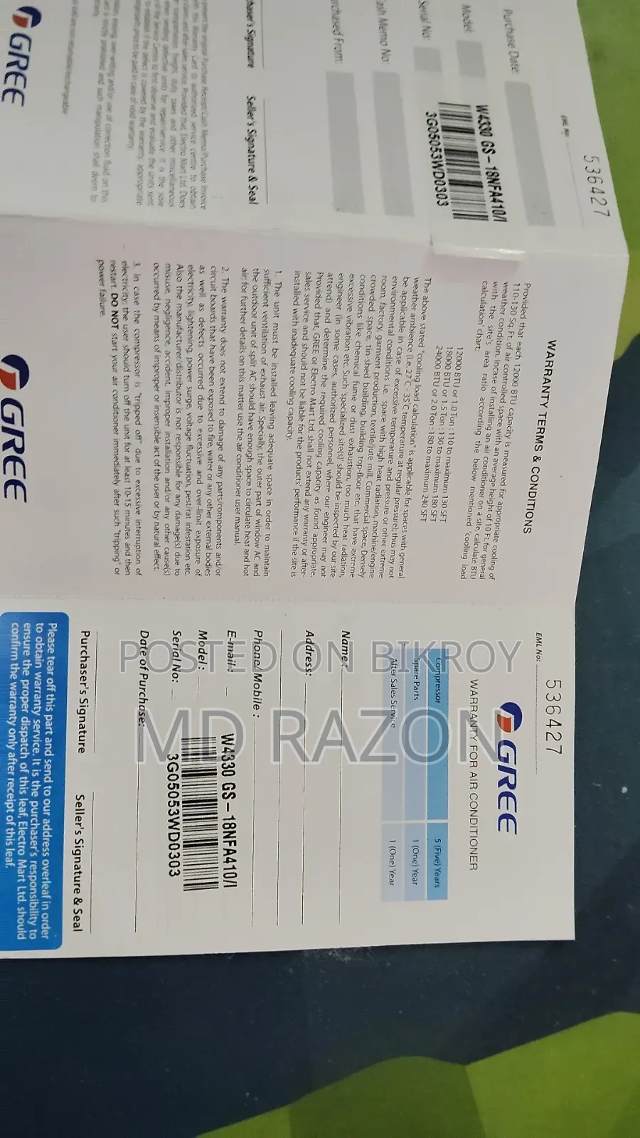 Gree 1.5 Non Inverter Ac