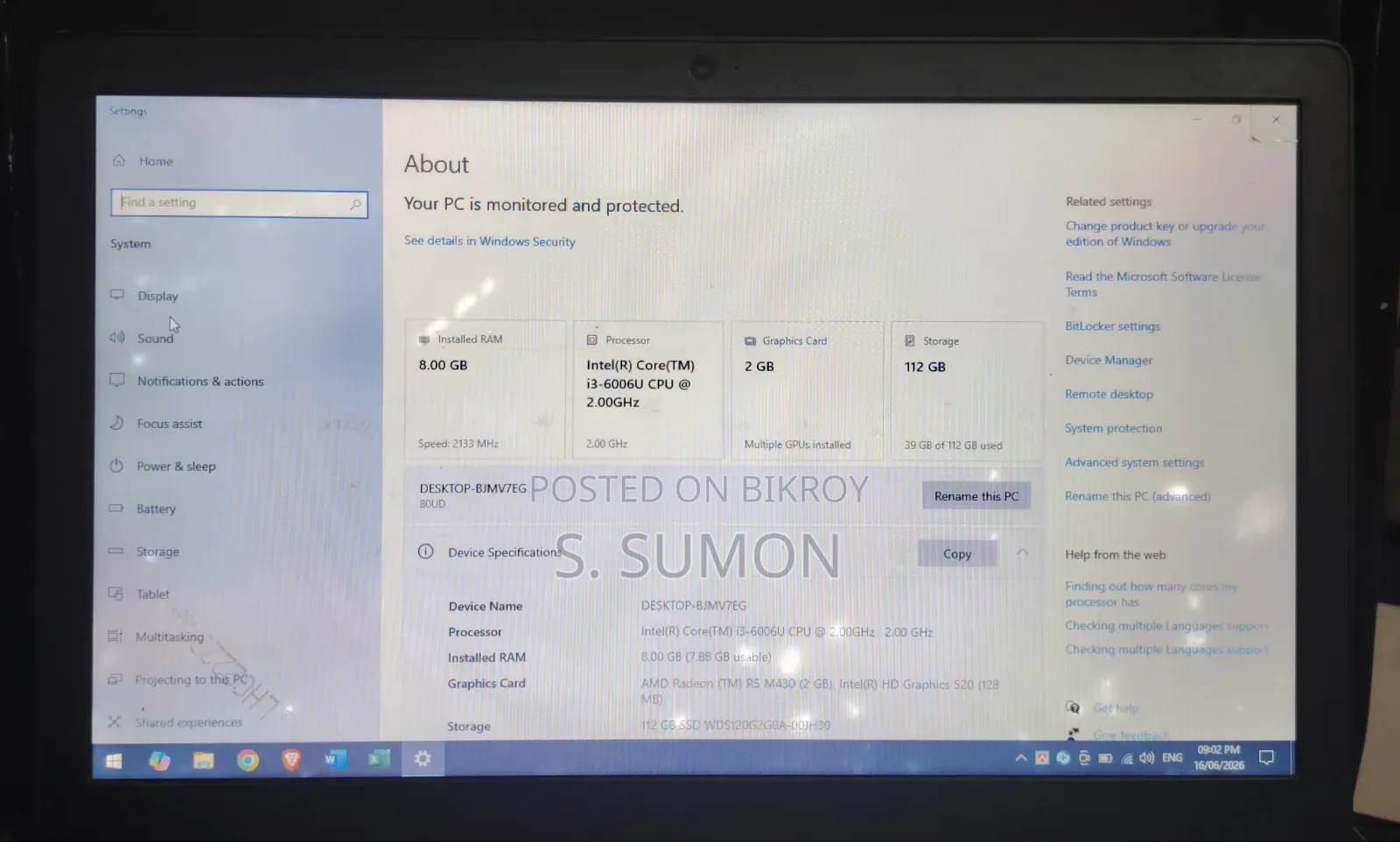 Laptop Lenovo IdeaPad 110 8GB Intel Core I3 SSD 128GB